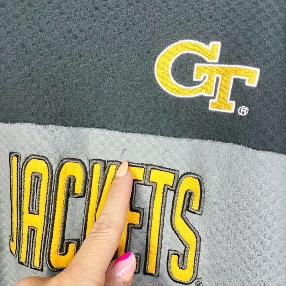 J. AMERICA | GEORGIA TECH YELLOW JACKETS Gray & Yellow Hoodie Men’s Size X-Large - Picture 5 of 7